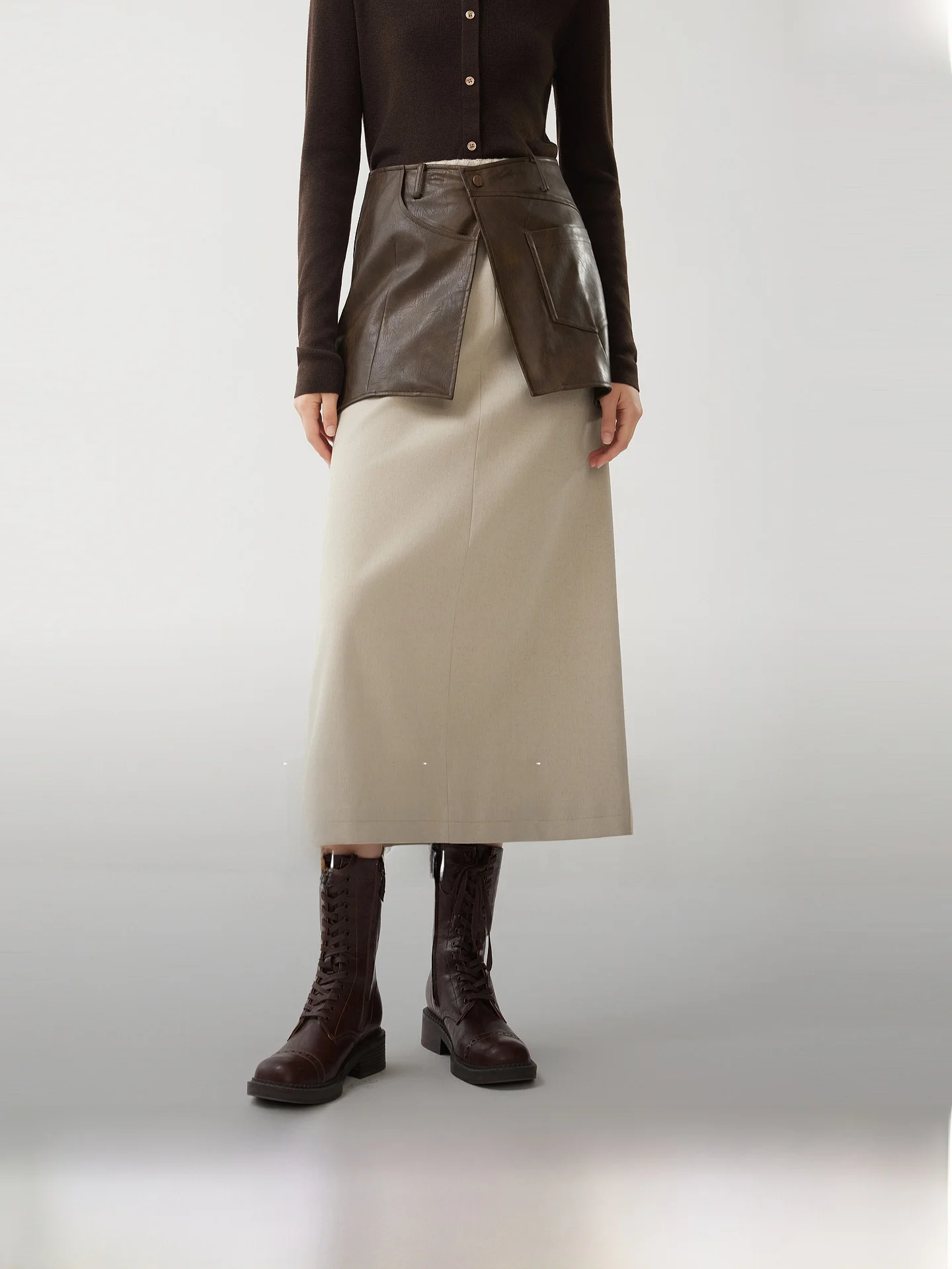 

Elle Retro Two-Piece Set Straight Leg Skirt Women's Winter New Design Sensation Fashion Long Skirt