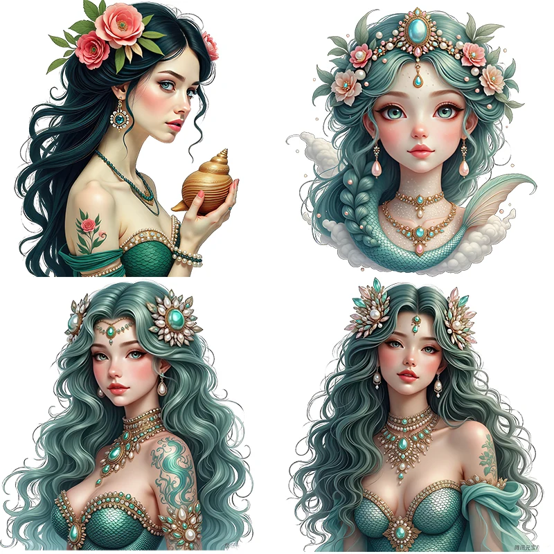 Three Ratels CF82 Beautiful mermaid cartoon wall sticker For home decoration