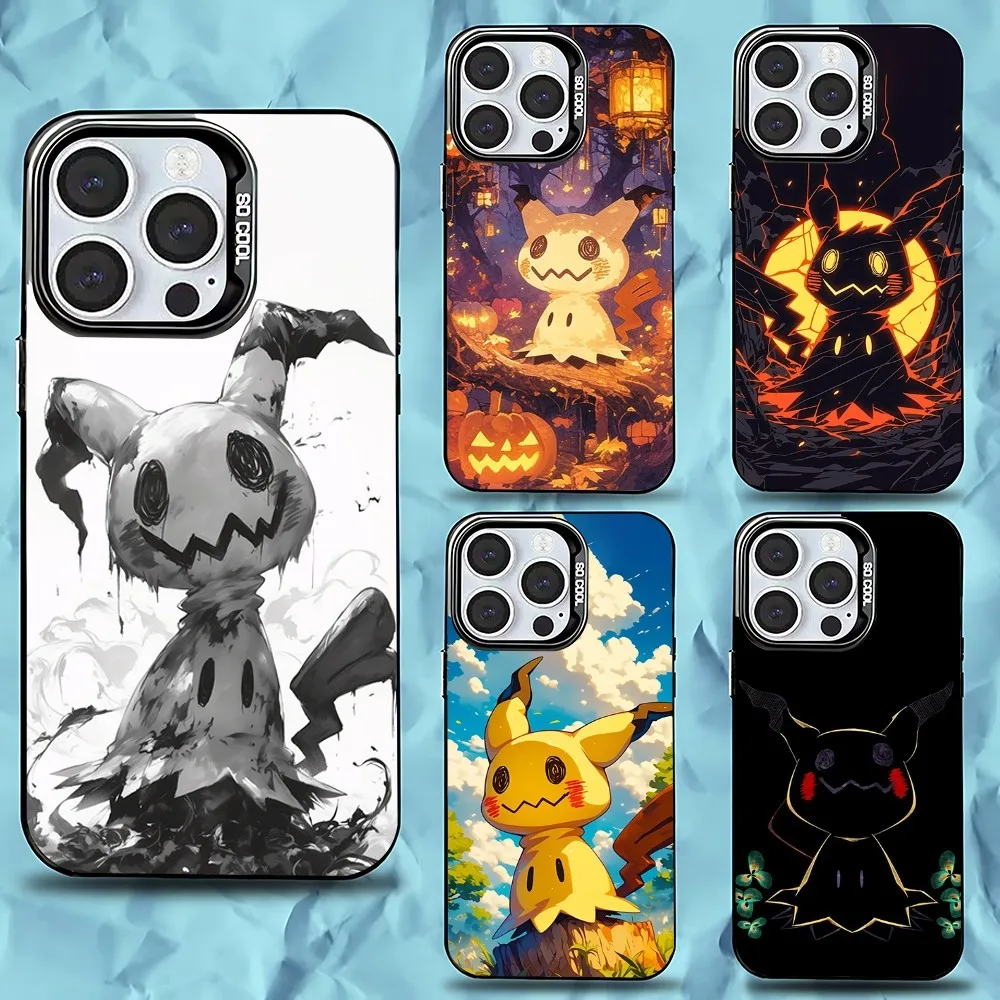 

Cute Simple M-MimikyuES-S Phone Case For iPhone 16,15,14,13,12,11,Pro,Max,Plus,Mini,XS,SE Anti Fall Black Matte Hard Bumper