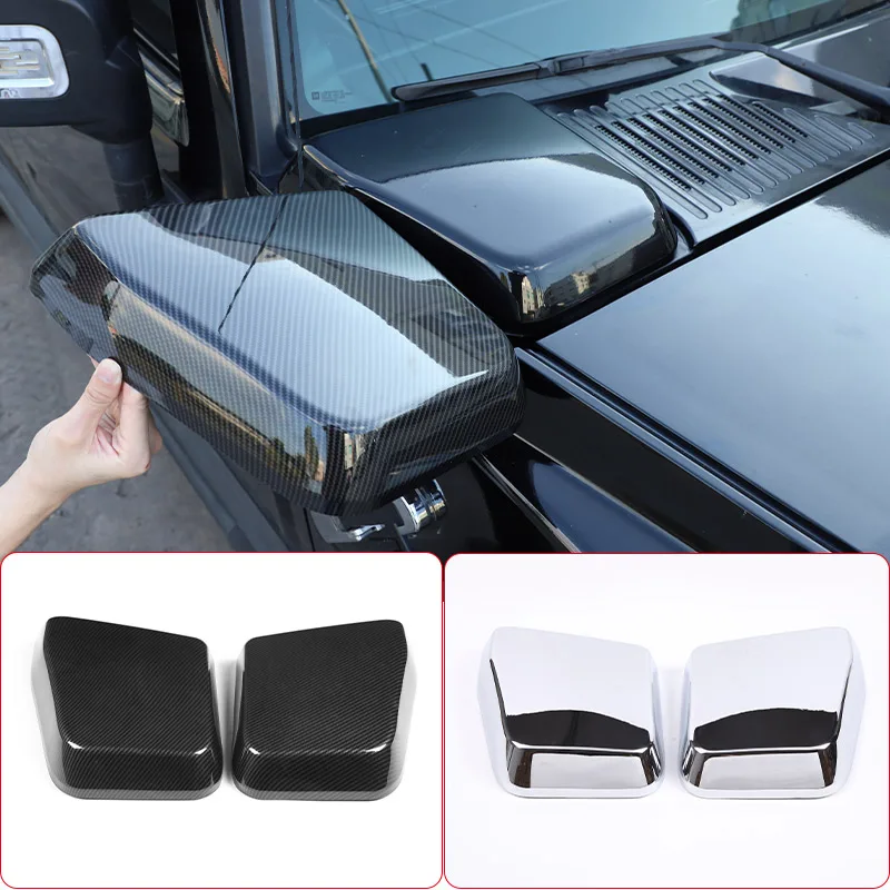 new For Hummer H2 2003-2007 ABS Carbon Fiber/Silver Car Front Engine Hood Side Decorative Cover Stickers Car Accessories