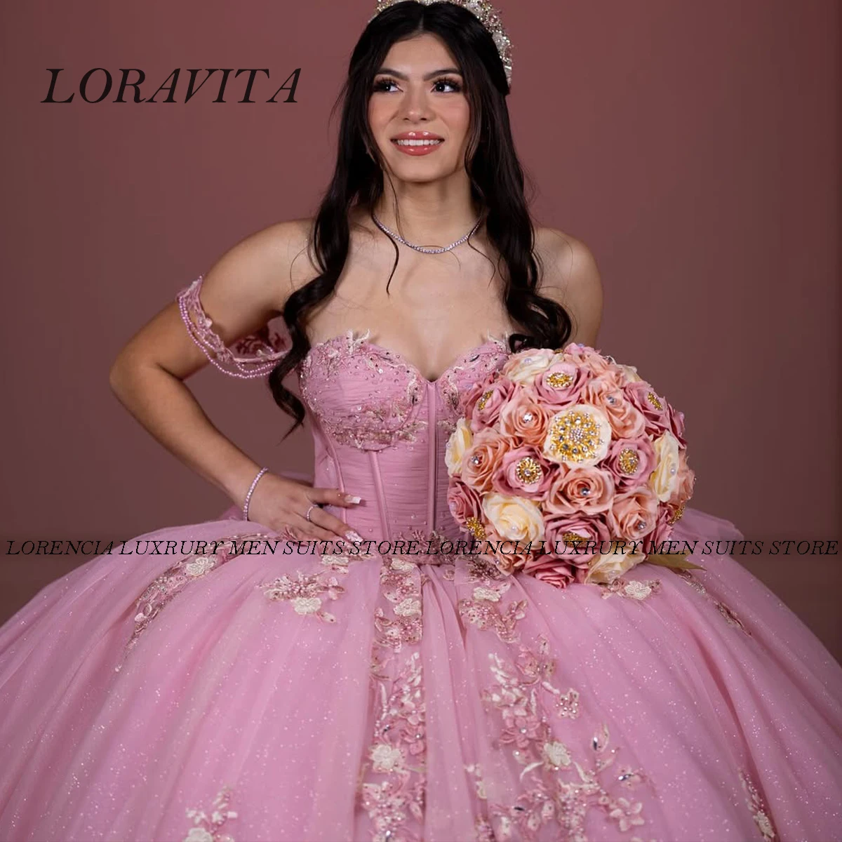 Vestidos De quinceañera De lujo personalizados, vestido De baile con cuentas, escote en forma De corazón sin mangas con hombros, vestido Formal dulce 16, Vestidos De Fiesta