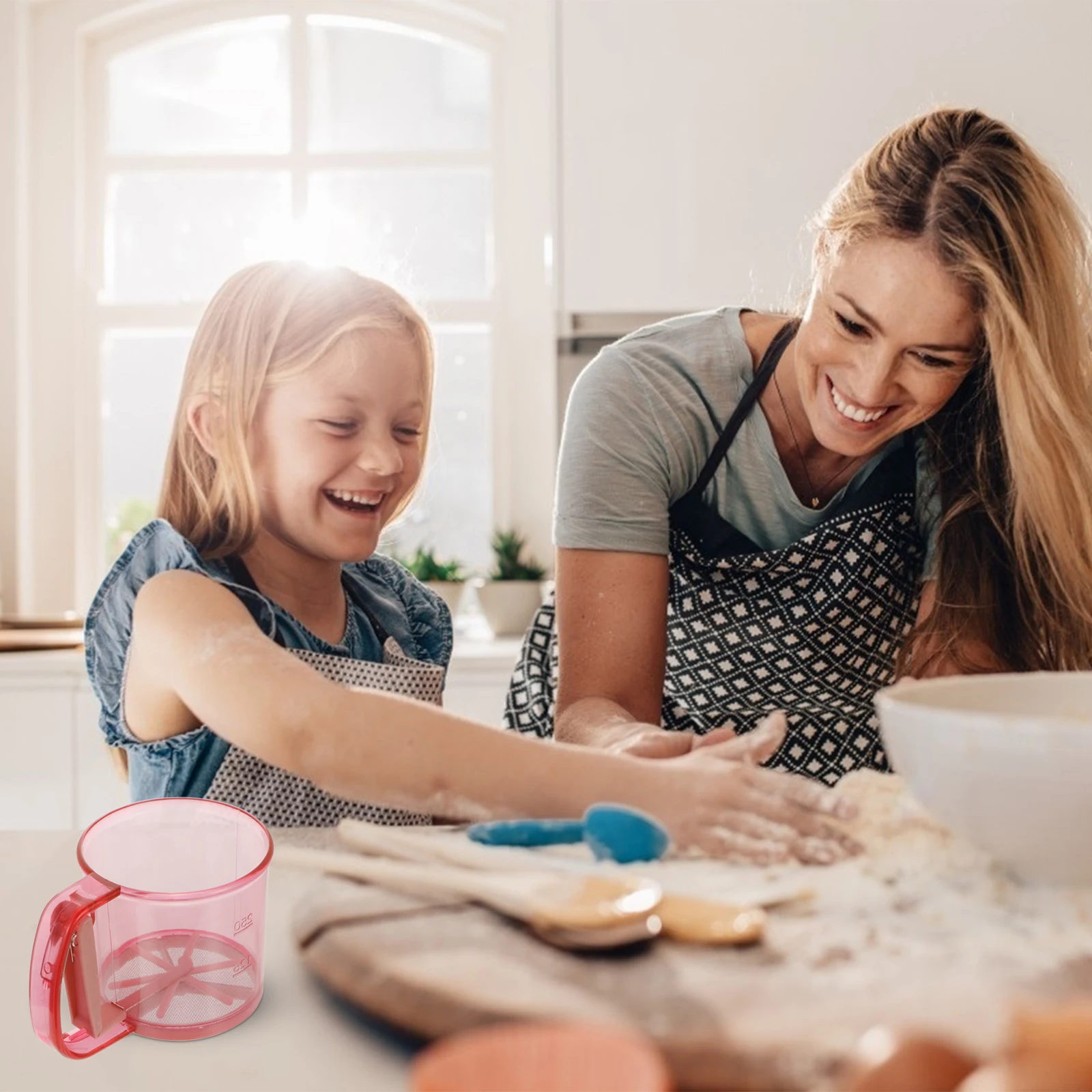 

Handheld Flour Sifter Baking Tool Portable Powder Strainer Lightweight Mesh Sieve For Sugar Cocoa Almond Powder Home Kitchen Use