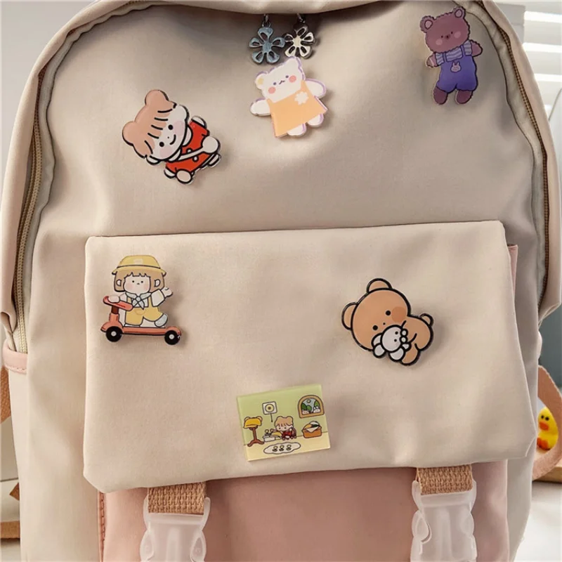 Female Rucksack Korean Version Harajuku Campus Junior High College Student Backpack Plaid Girl Bag for School Bookbag Schoolbag