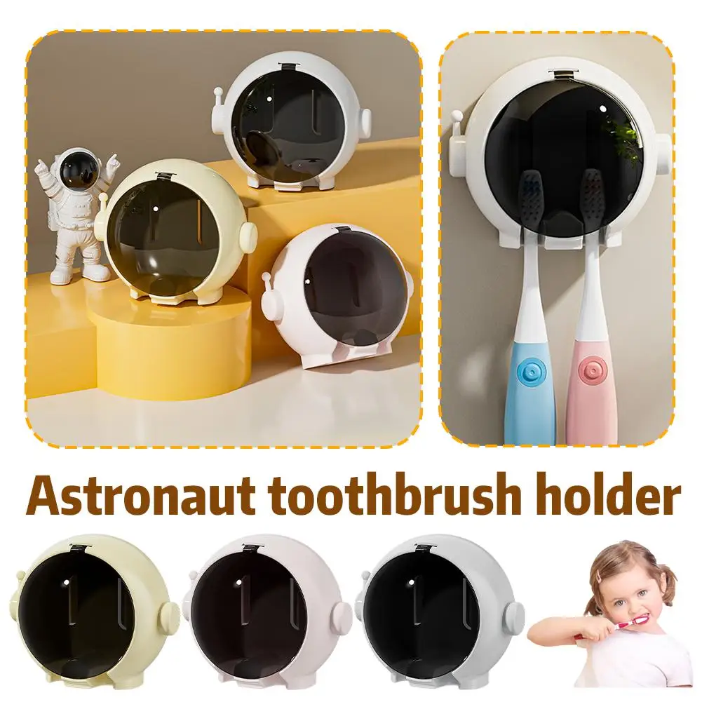 1pcs Astronaut Toothbrush Holder Couple Electric Toothbrush Storage Household Bathroom Rack Supplies Drain C9P8