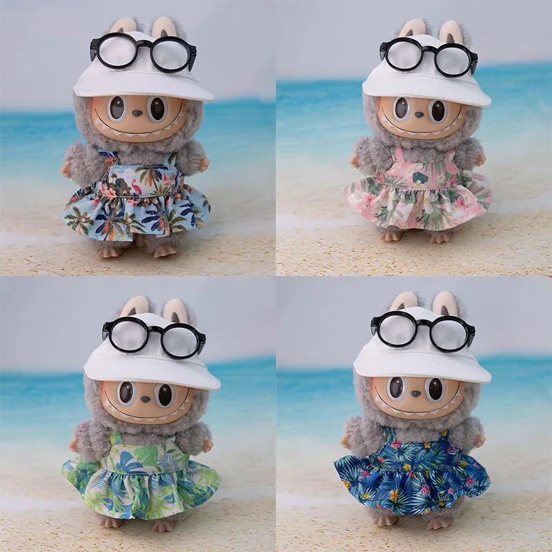 

Fresh 15/17cm Beach Dress Set For Labubu Dolls Perfect For I/II/III Generations | Breezy Sitting Party Outfits & Accessories