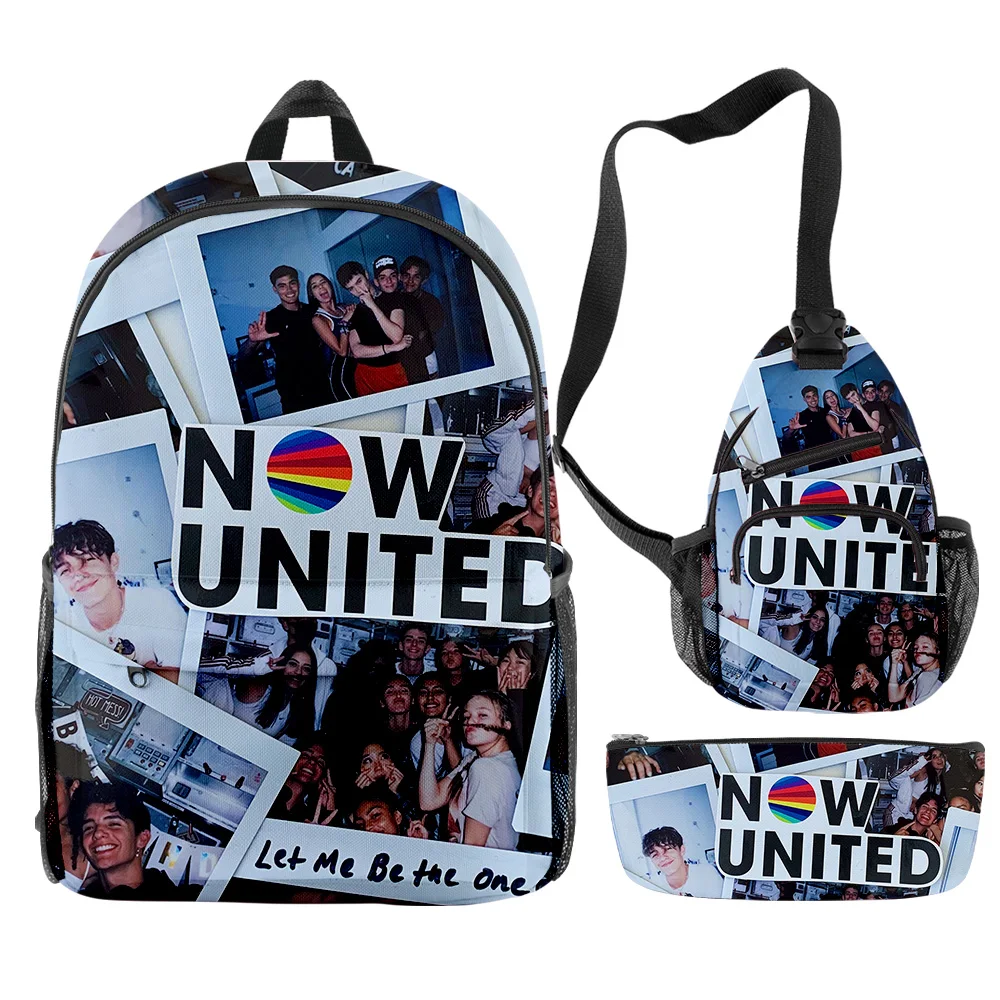 

Hip Hop Popular Funny Now United POP Group 3D Print 3pcs/Set pupil School Bags Travel Laptop Backpack Chest Bag Pencil Case