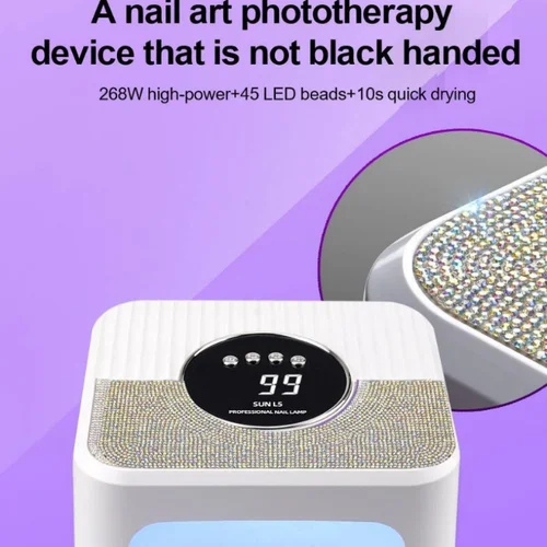 SunL5 260W Secador de uñas profesional 45 eds Secador de uñas Lámpara UV para curado todo el esmalte de uñas de gel Sensor de movimiento Manicura Pedicura