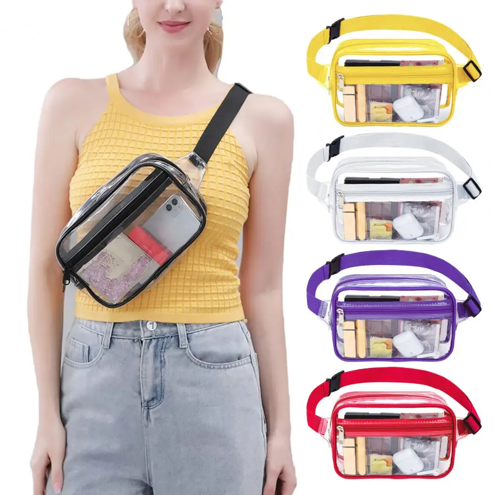 Sports Bag Clear Fanny Pack with Adjustable Strap Large Capacity Waterproof PVC Quick Release Travel Unisex Waist Bag