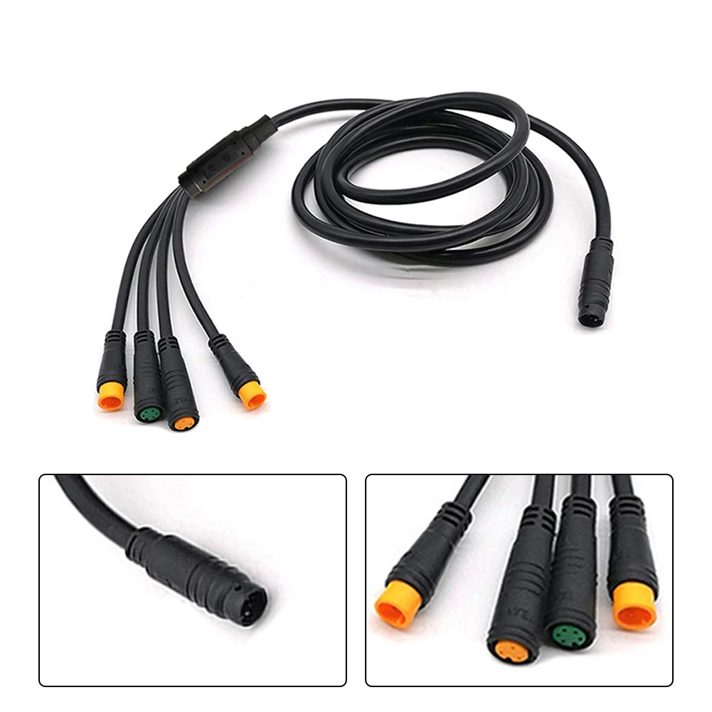 Electric Bicycle Scooter Connection Cable 1 To 4 8 Pin Waterproof Cable Leads Wires For KT Controller Throttle E-bike Power Cord