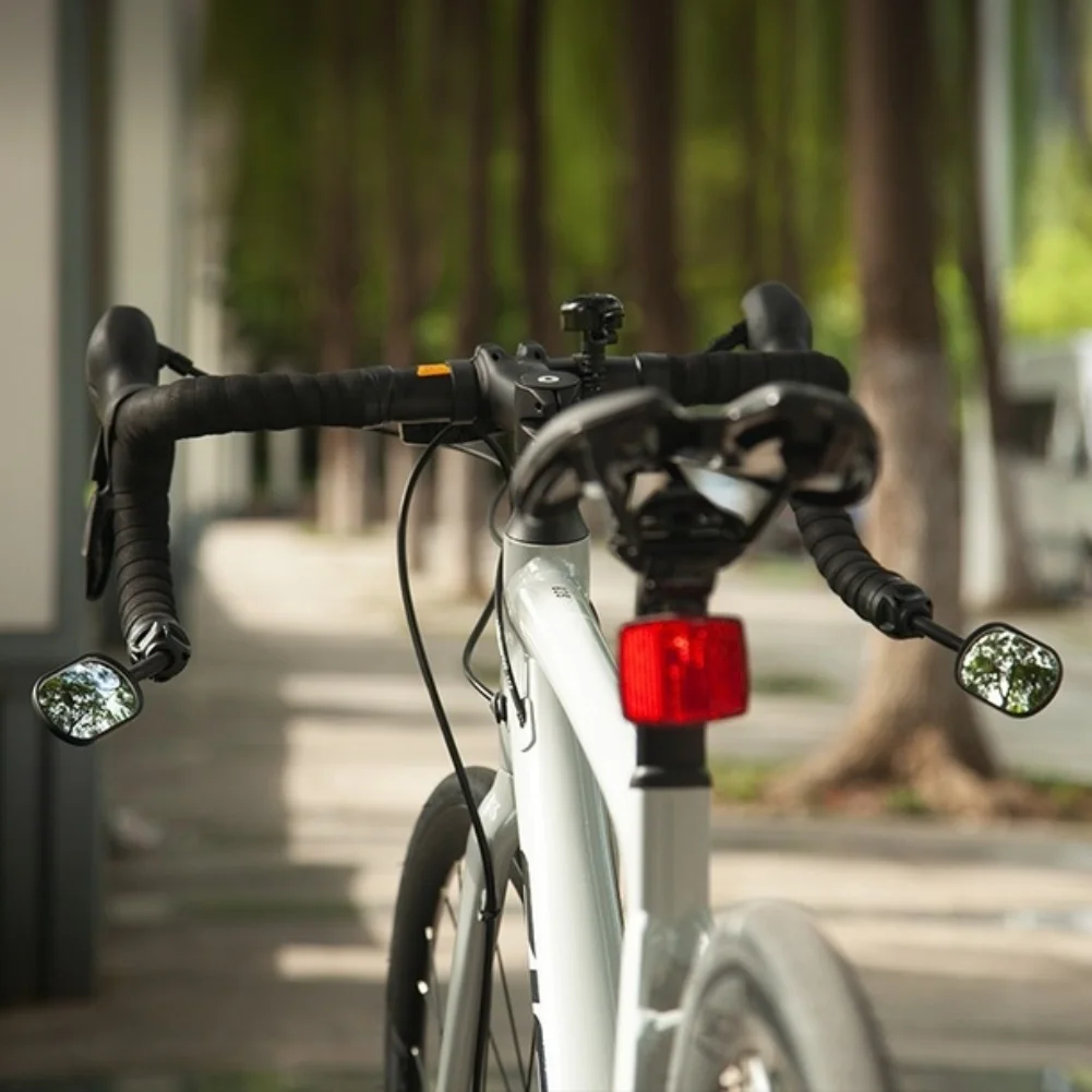 2Pcs Bike Rearview Mirrors 360° Adjustable Angle Handlebar End Mount Reflector Mirror Cycling Replacement Accessories