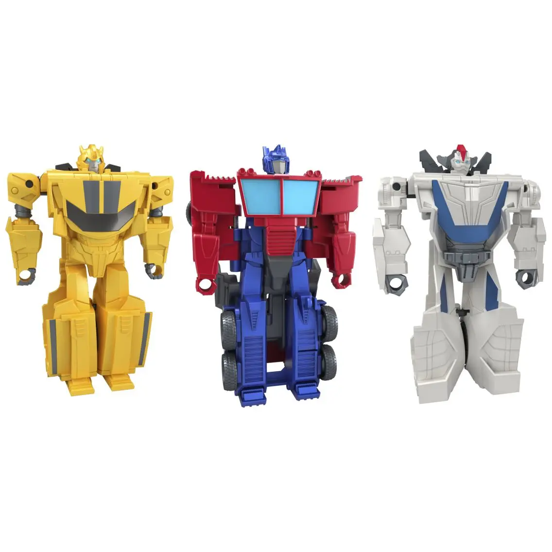 Novità Transformers 1-Step Flip Heroes 3-Pack (Optimus Prime, Bumblebee e Wheeljack) Model Toy Anime Gift Action Figures