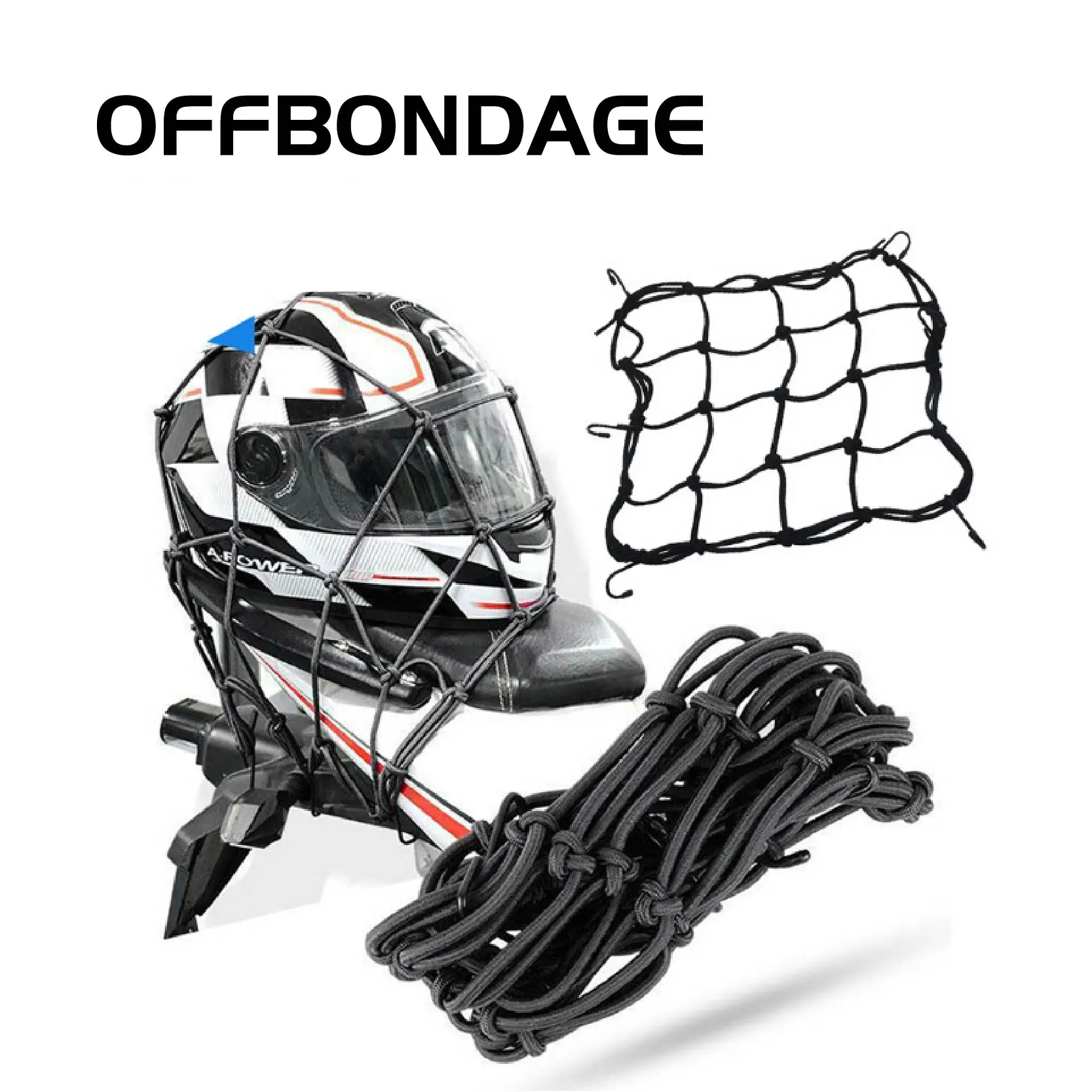Motorcycle Luggage Net Bike 6 Hooks Hold Down Fuel Tank Network Helmet Mesh Web Bungee Travel Goods Bag Tank Car Styling