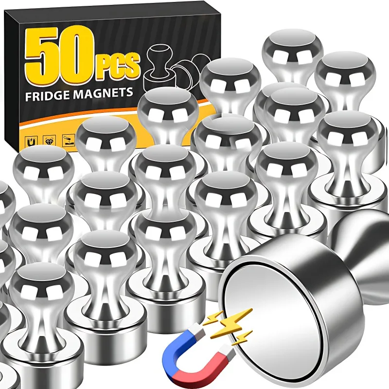 Mini Strong Magnetic Pushpins Neodymium Metal Magnet Push Pin Suckers for Office School Whiteboard Refrigerator Magnets Hooks