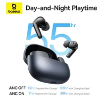 Baseus EP10 Pro ANC Earbuds Wireless Bluetooth 6.0 Earphones 50dB Realtime Adaptive Headphones 6 Mic Hi-Res LDAC IP55  Ear Buds 6