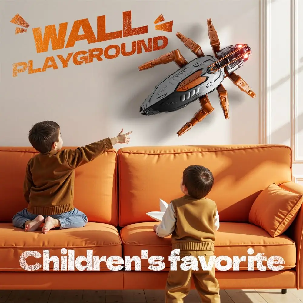 

Rechargeable Wall Climbing RC Lizard Toy Remote Control LED Eyes Climber Gecko Robot Toy Realistic Cockroach Spider Toy For