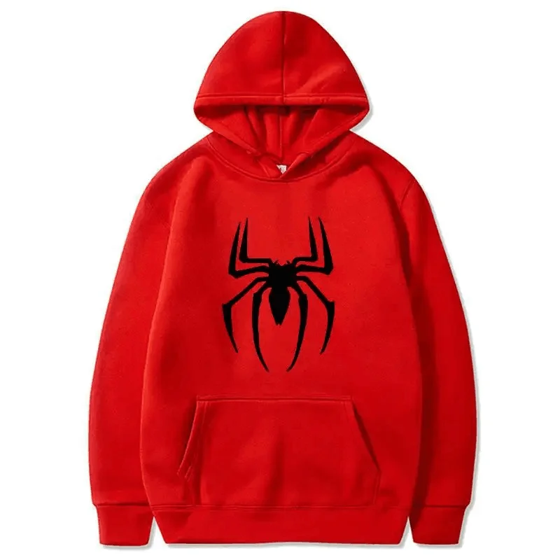 2024 Sporty Cotton top New Men\'s Hoodie Street Fashion Spider Print Sweatshirt Fleece Hoodie Ladies Casual Funny Loose Hoodie