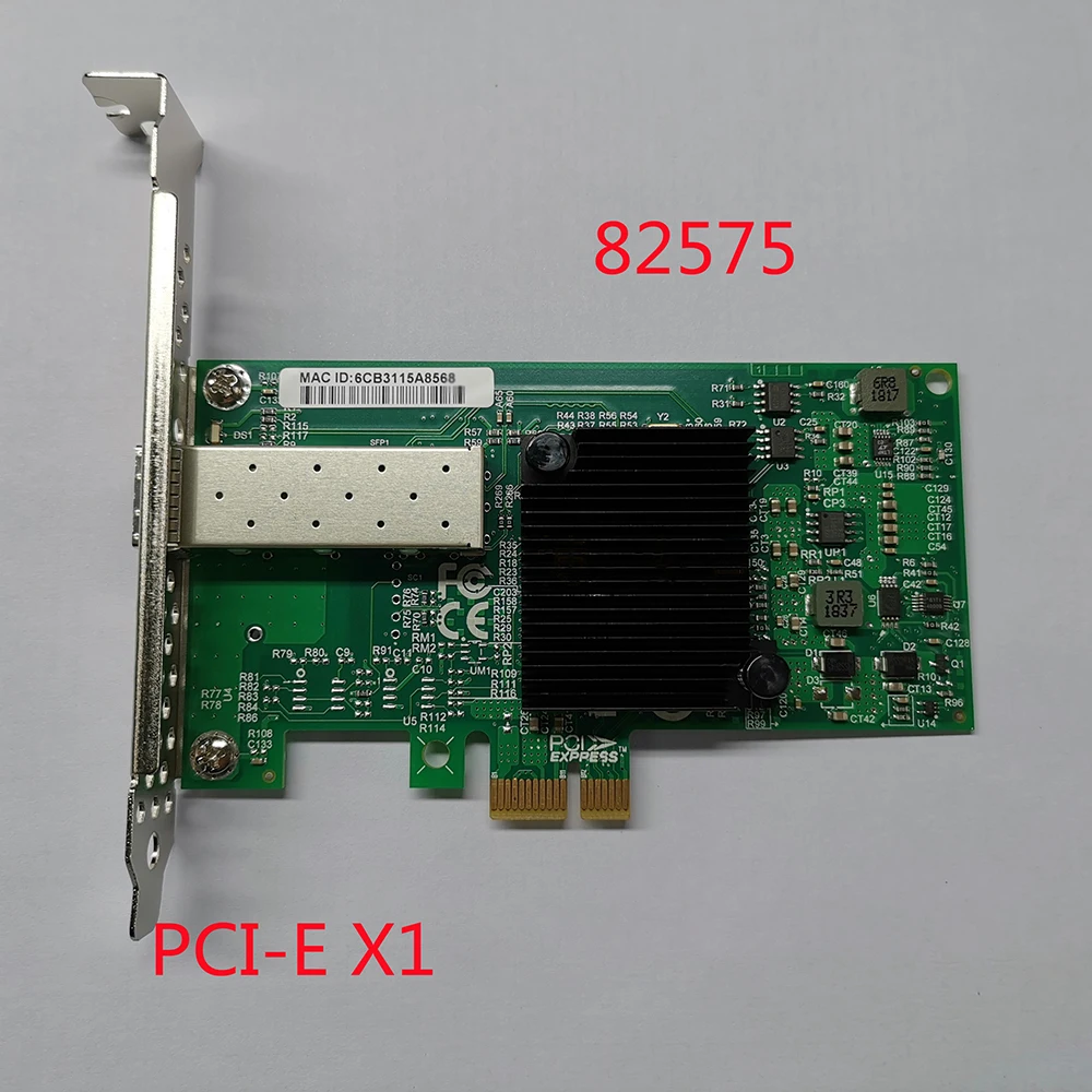 For Inter 82575PF-SFP PCIe x1 1G SFP Single-port Desktop Adapter PCI-E X1 Gigabit Fiber Optic Network Card NIC