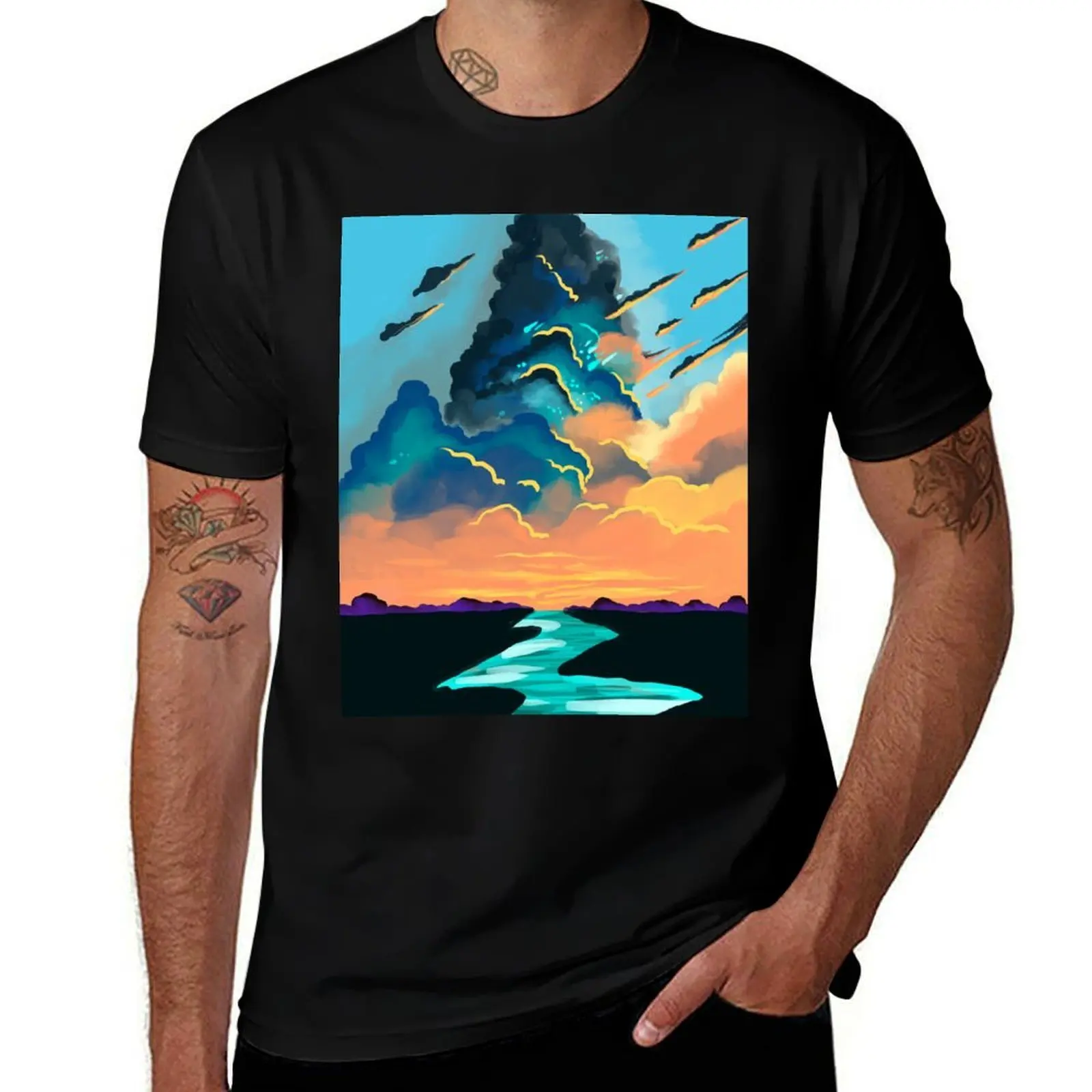 

fire cloud T-Shirt T-shirts oversize rapper graphic tees funny costumes Blouse workout shirts for men