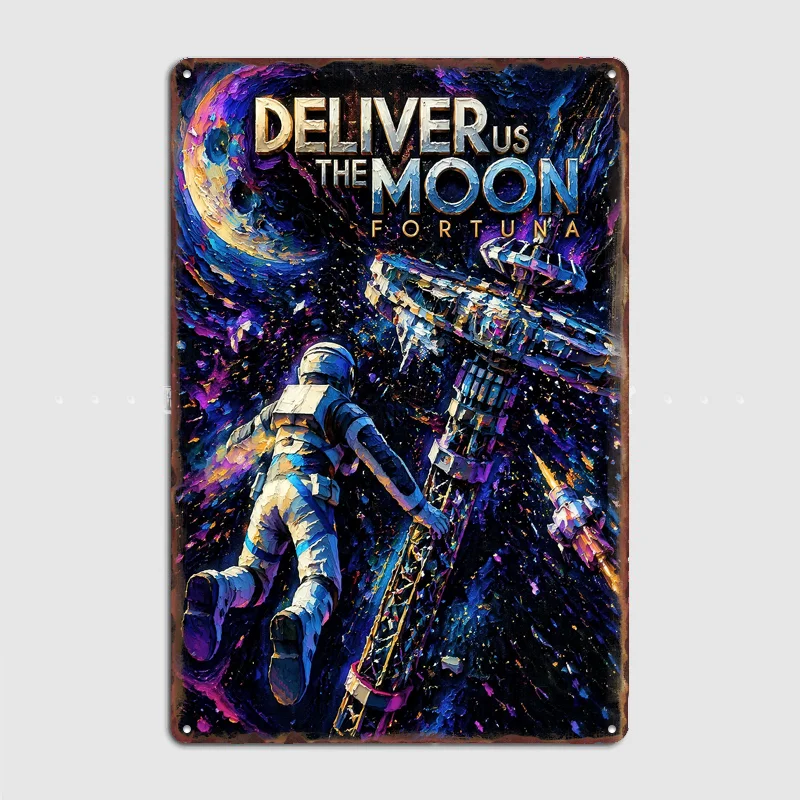 Deliver Us The Moon Fortuna Poster Metal Tin Sign Indoor Outdoor Home Decor Bar Custom Posters Wall Room Decorations