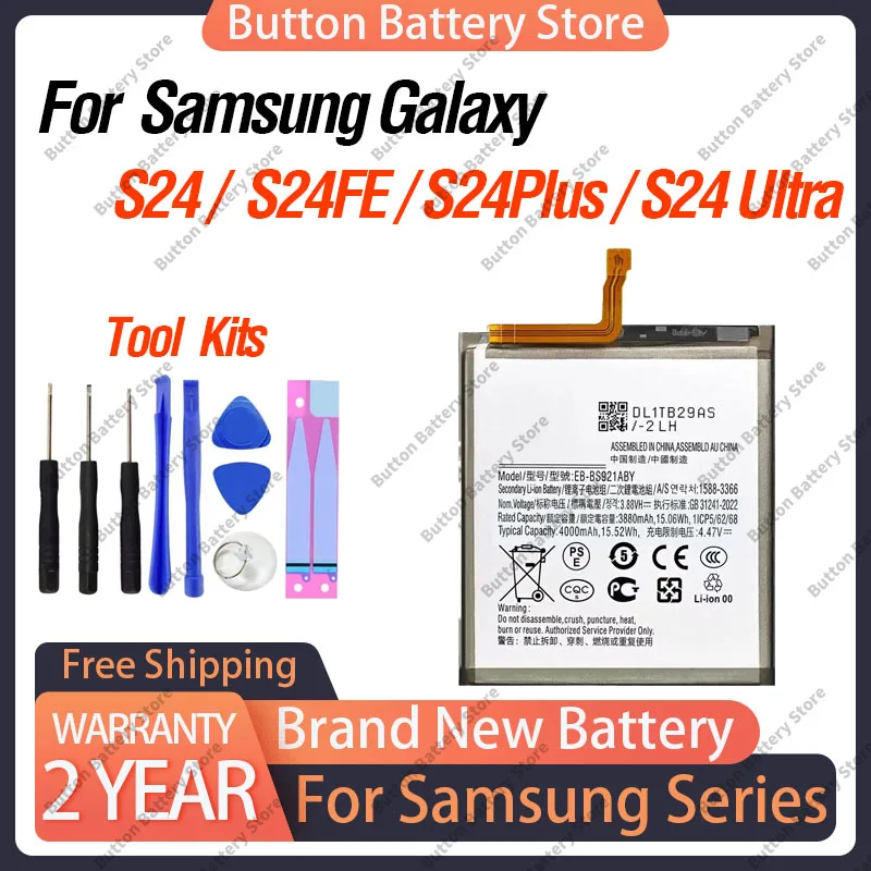 

New EB-BS928ABY EB-BS926ABY EB-BS921ABY EB-BS922ABE EB-BS721ABY 5000mAh Phone Battery For Samsung S24/S24 Plus/S24 FE/S24 Ultra