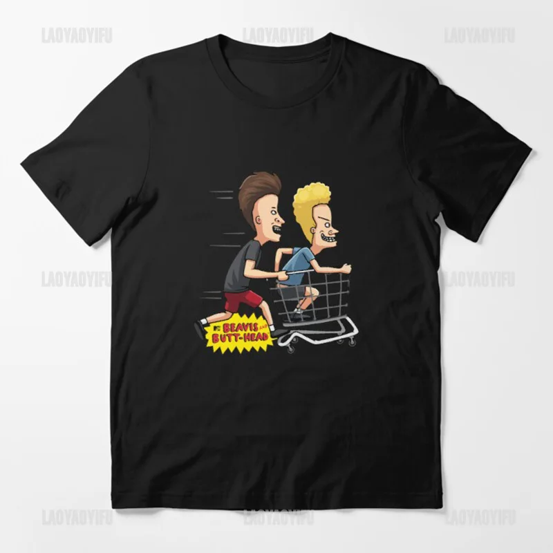 Funny Men Beavis Butthead Rock Tshirt Comic Punk Tops Hombre Cotton Tee Hipster Roupas Masculinas Male Extended Tops