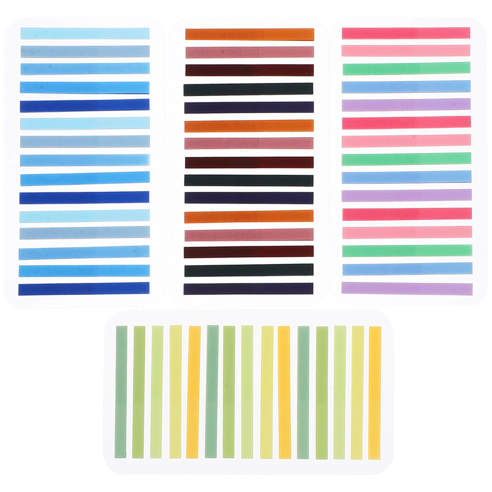 

4 set Reading Colorful Book Index Markers For Annotating Books Page Planner Stickers Divider Notebook Tabs Writable