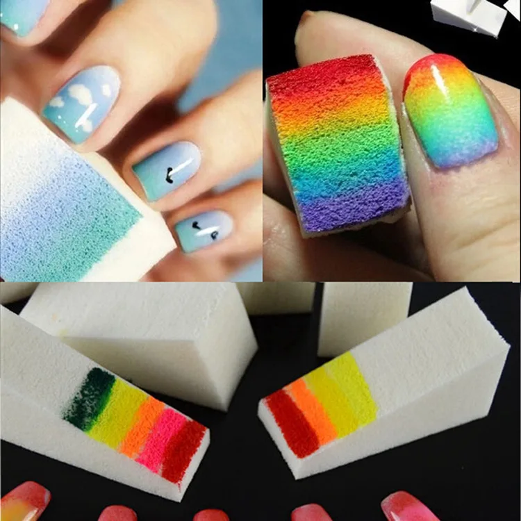 20/50Pcs Weiß Dreieck Weichen Schwamm Nagel Pinsel Gradienten Wirkung Malerei Gel Halo Färben Werkzeug Pinsel DIY Maniküre make-up Schwamm & Q9 – Detail 6