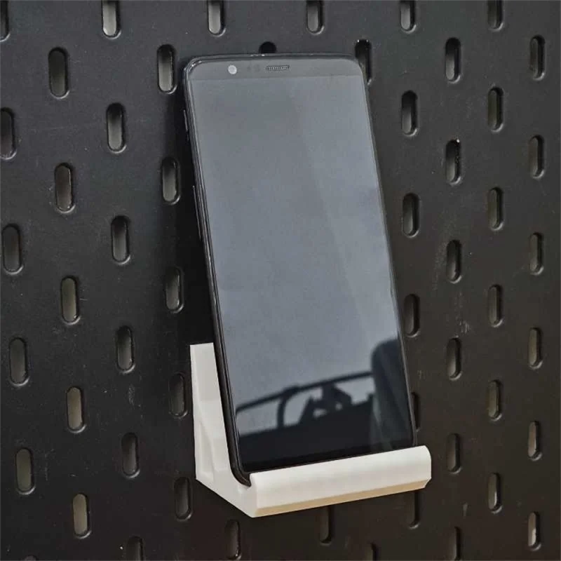 Phone Stand Pegboard Wall Mount Fit Skadis Peg Board Cell Phone Holder Desktop Mobile Device Storage Display Rack Clip
