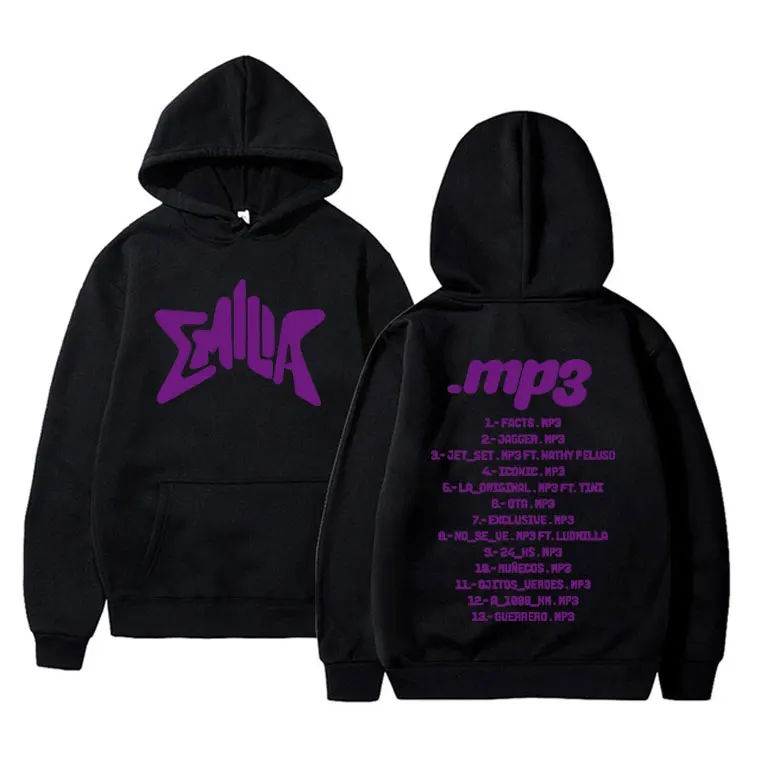 Singer Emilia Mernes MP3 Music Album Graphic Hoodie Unisex Fashion Casual Hooded Tracksuit Men Women Hip Hop Oversized Hoodies