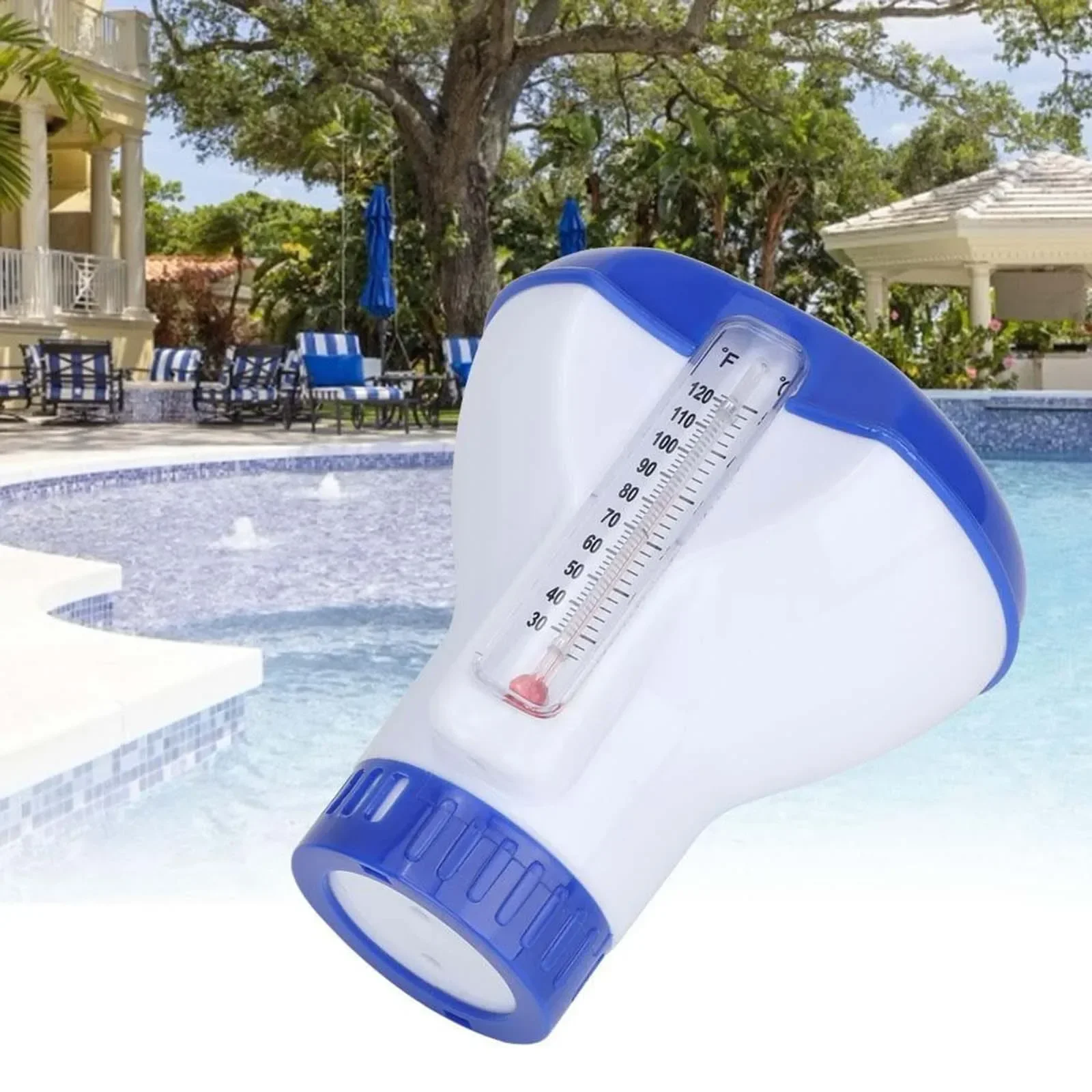 

Floating Pool Chemical Chlorine Dispenser With Thermometer Tablet Holder Pool Floating Tablet Dispenser 1ml Pool Cleaning Tools