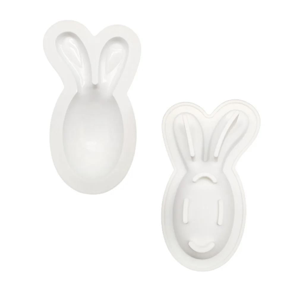 3D Rabbit Silicone Mold with small Hammer Happy Easter Chocolate Molds Bomb Mould Bakeware