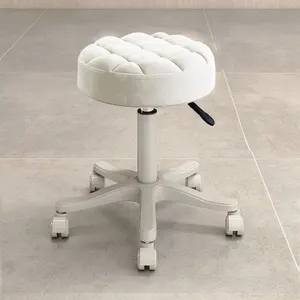 PU Deri Yuvarlak Yuvarlanan Tabure, tekerlekli taslak bar taburesi, bilyalı rulman döner, berber için ayarlanabilir yükseklik Spa Taburesi ve SPA 11-En çok satan, saç stilisti sandalyeleri - №1