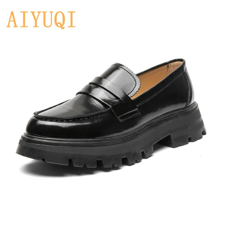 AIYUQI Women Shoes Loafers 2024 New Genuine Leather Casual Spring Shoes Ladies College Style Oxford Shoes Women