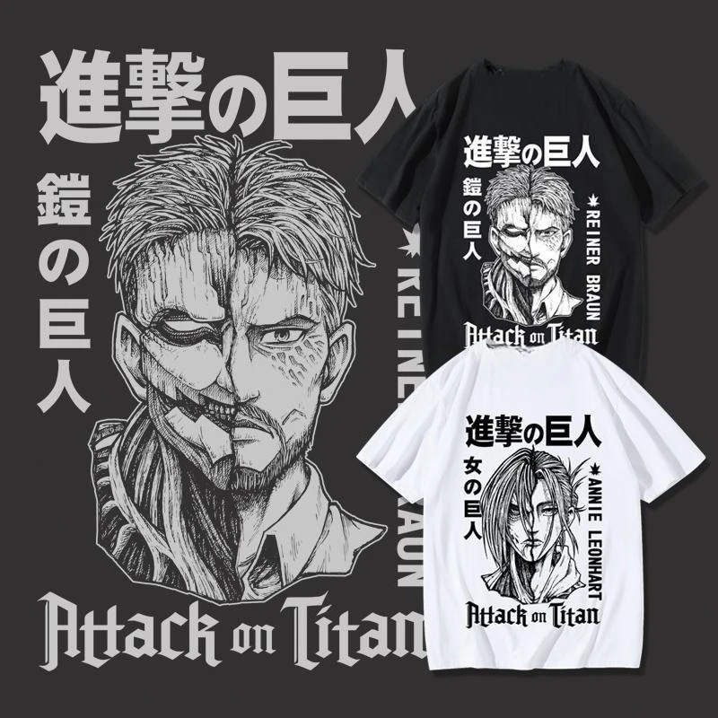 

Attack Giant T-Shirt Giant of Armor Rainer Giant Female Ani Surrounding Japanese 2D Anime Short Sleeve Men