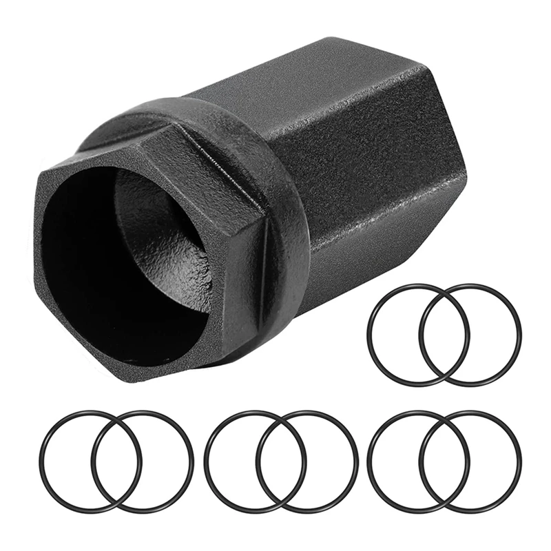 

For Ford 6.0L 03-07 Nipple Cup Socket Kit High Pressure Oil Rail Ball Tube Repair With 1/2Inch Drive Socket And O-Rings