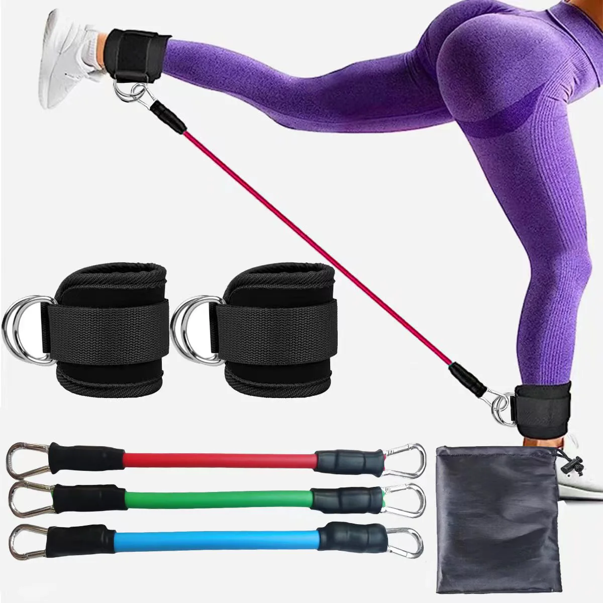 Fitness Ankle Straps Set Adjustable D-Ring Support Cuffs Gym Leg Excercises Training Workouts Sports Fit Guard Safety Abductors