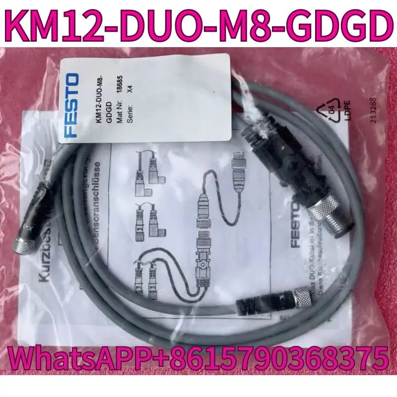 Brand new connector wire KM12-DUO-M8-GDGD with a one-year warranty for quick delivery