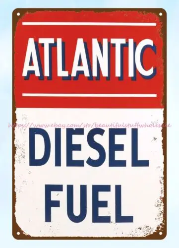 Atlantic Fuel metal tin sign office bar home decor