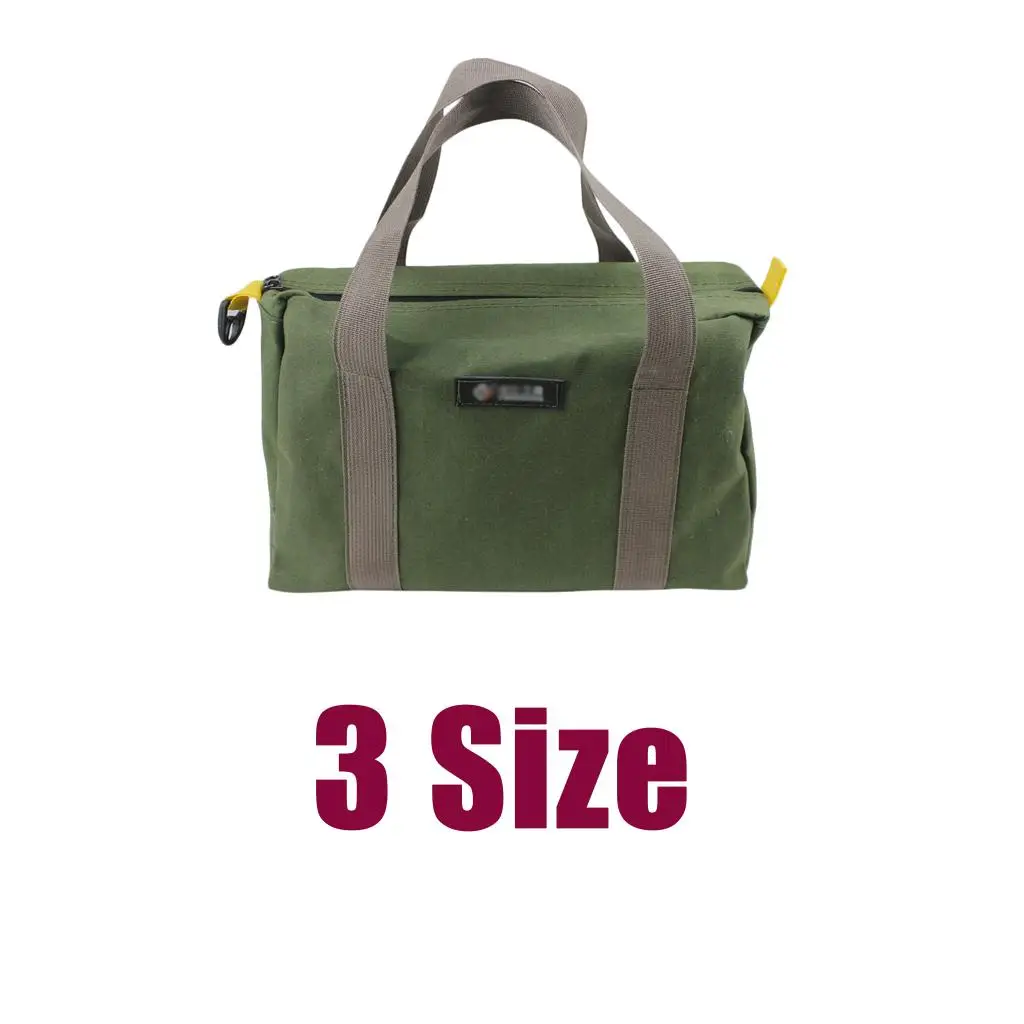 Portable Canvas Tool Bag Green Multipurpose Toolkit Storage Tote for Men