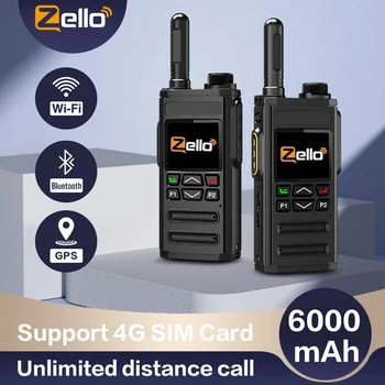 Zello Walkie Talkie 4g Sim-kaart WiFi Netwerk Mobiele Telefoon Radio Lange afstand 100 Miles Professionele POC Walkie Talkie