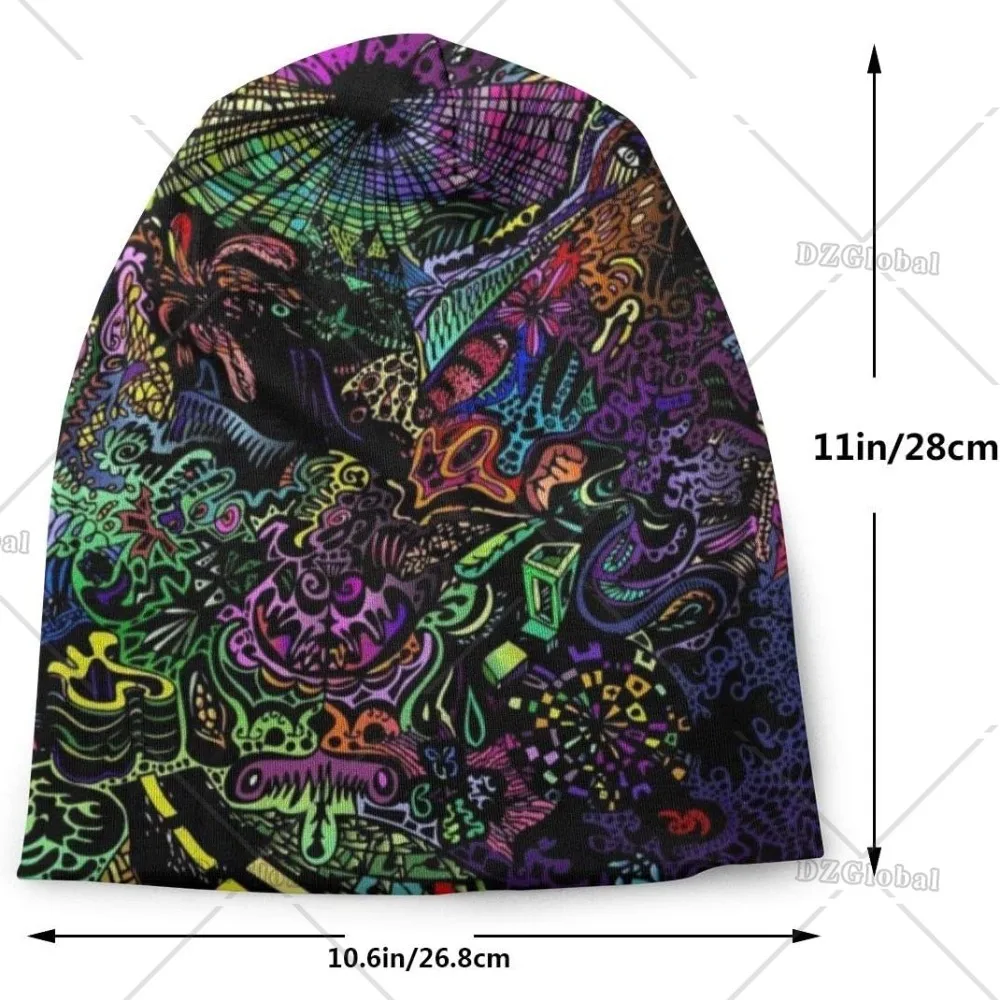 Trippy Psychedelic Art Fashion Beanie Men Women Unisex Skull Knit Hat Cap for Outdoor Running Climbing