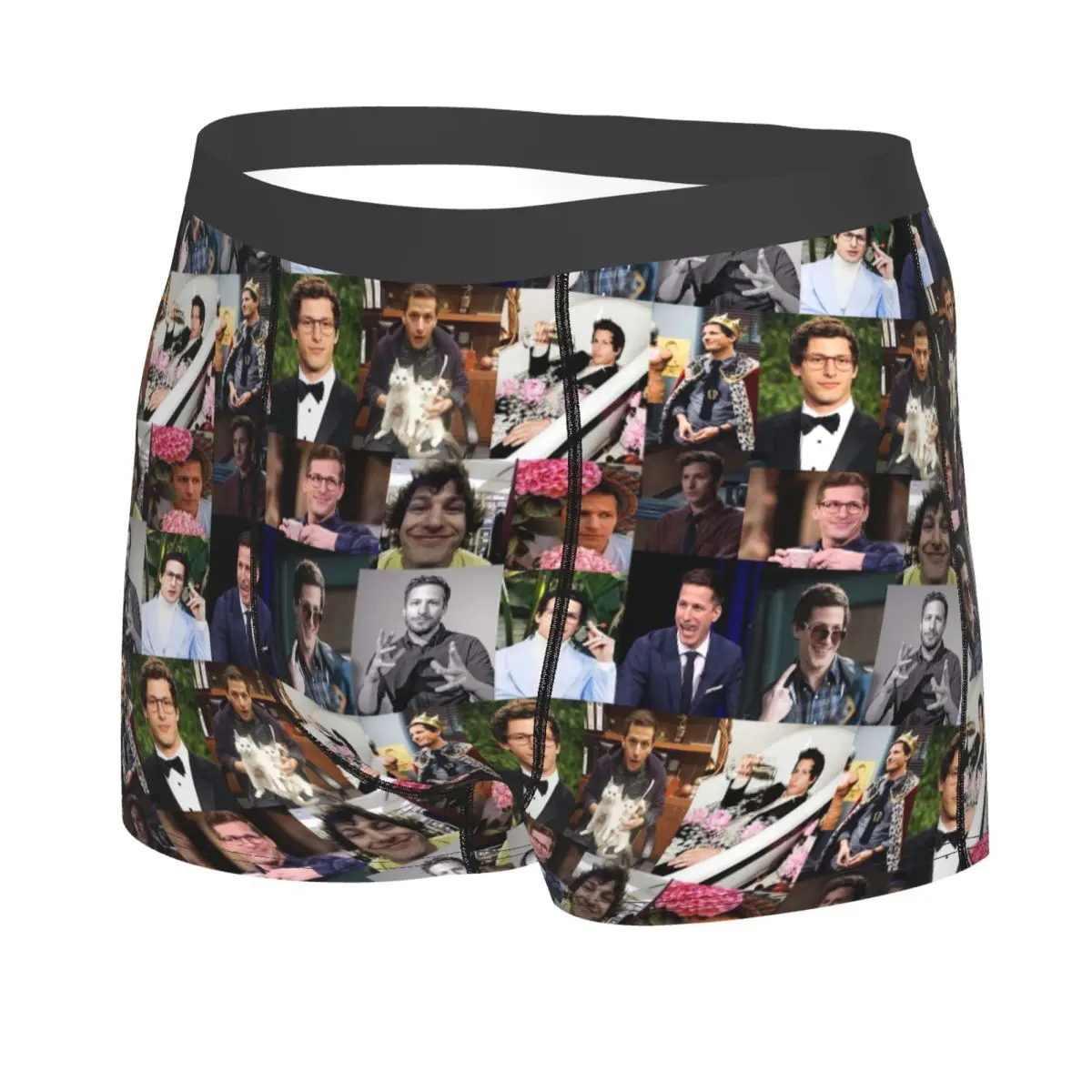 กางเกงบ็อกเซอร์ขาสั้นแอนดี้ แซมเบิร์ก(เจค เปราลตา) ภาพคอลลาจ กางเกงในชาย ชุดชั้นในชายใส่สบายสำหรับผู้ชาย ของขวัญสำหรับแฟนหนุ่ม
