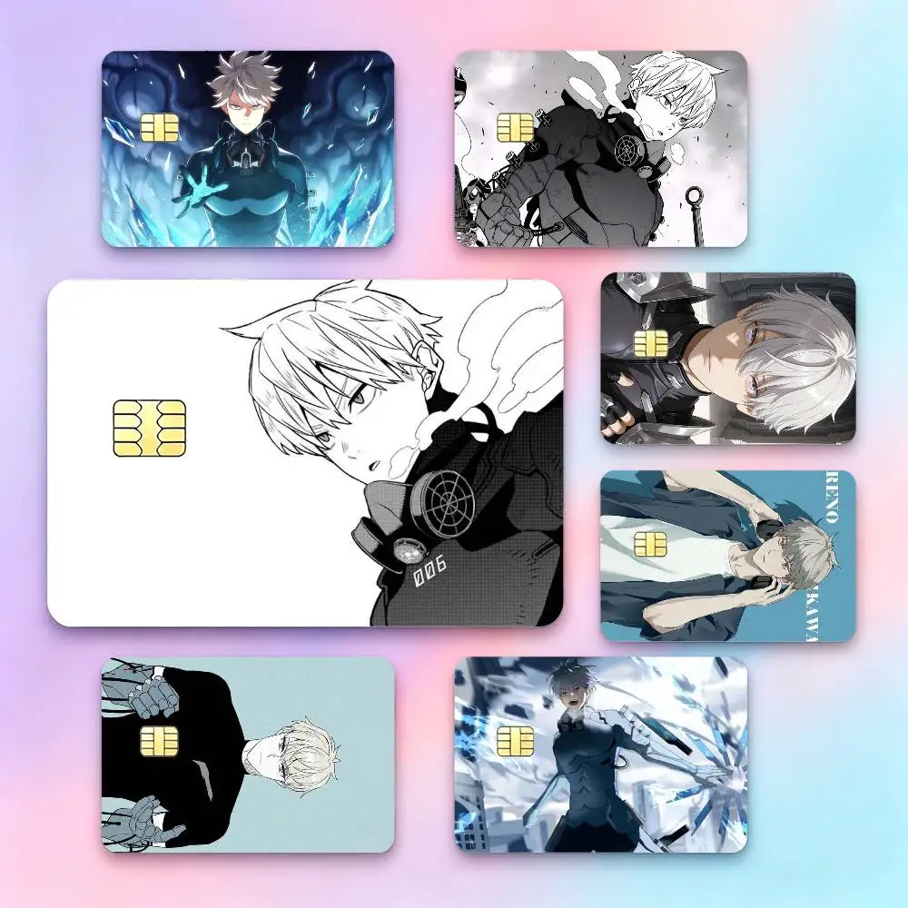 K-Kaiju No. 8 pegatinas HD de Anime I-Ichikawa Reno para tarjetas de crédito, pequeñas, impermeables, con chip, calcomanía para tarjetas de juego, regalo