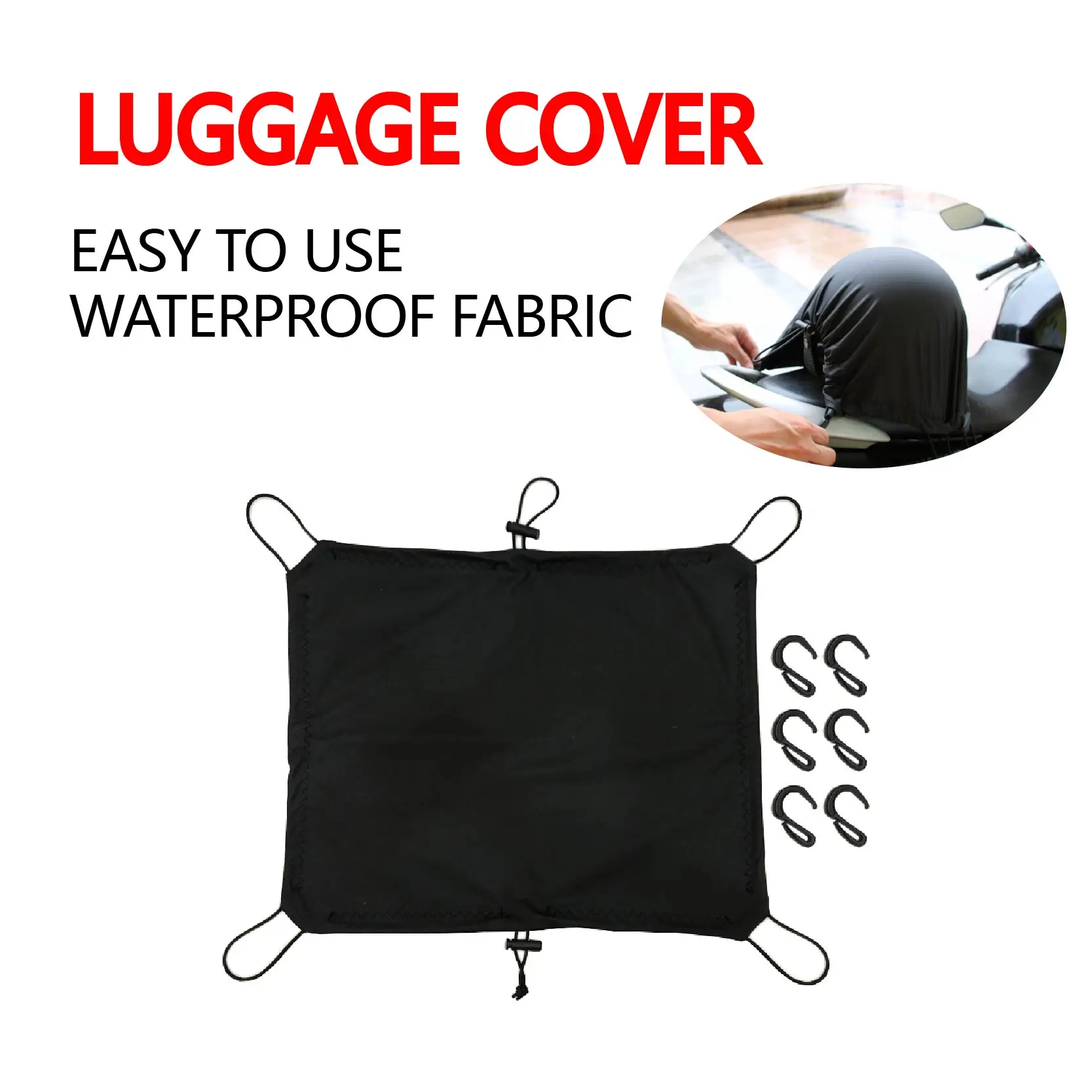 

Чехол для багажа мотоцикла, водонепроницаемая, износостойкая, эластичная сетчатая сумка, чехол для мусора на открытом воздухе с большой сеткой для шлема