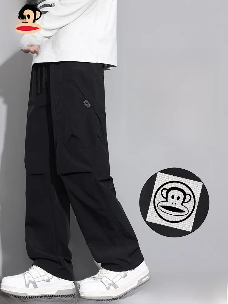 

PaulFrank Loose Fit Straight Leg Workwear Trousers Casual Pants for Men American Style Spring Autumn Polyester Fiber