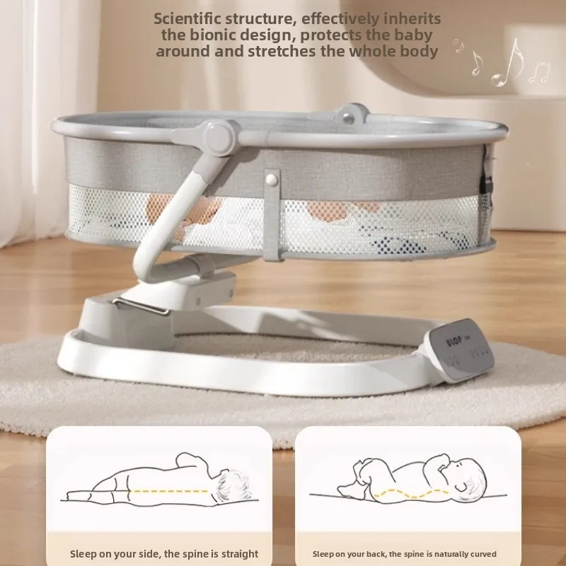 Upgrade Cradle Electric Baby Bouncer Bluetooth Music Swing Enabled Automatic, Baby Rockers Electric Motorized Infant Swings