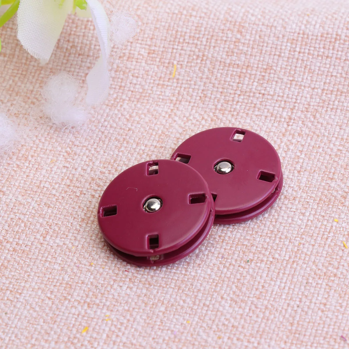 

10Pcs Coat Press Studs Fashion Alloy Buttons for Garment Craft Projects Sewing Knitwear Accessory Flat Style Dark Red