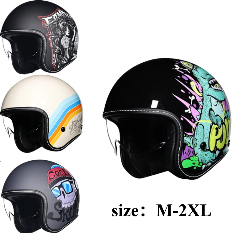 

2025 новейший ретро мотоциклетный шлем с лицом 3/4, мотоциклетный шлем для мотокросса Casco Capacete, винтажный ретро-шлем DOT