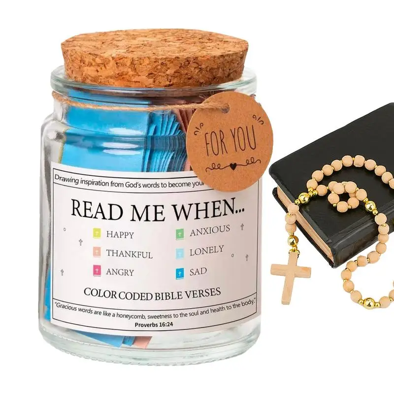 Bible Verses Jar for Emotions and Feelings Bible Verses in a Jar Bible Verses Savings Jar Comfort in God's Word Storage Jar