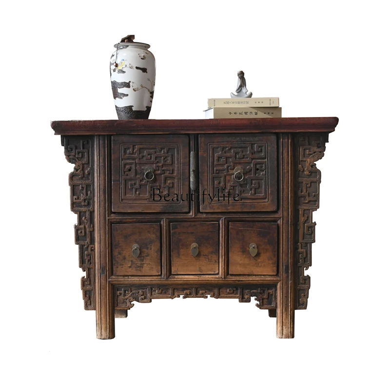 

Antique homestay entrance cabinet Chinese retro solid wood old decorative cabinet